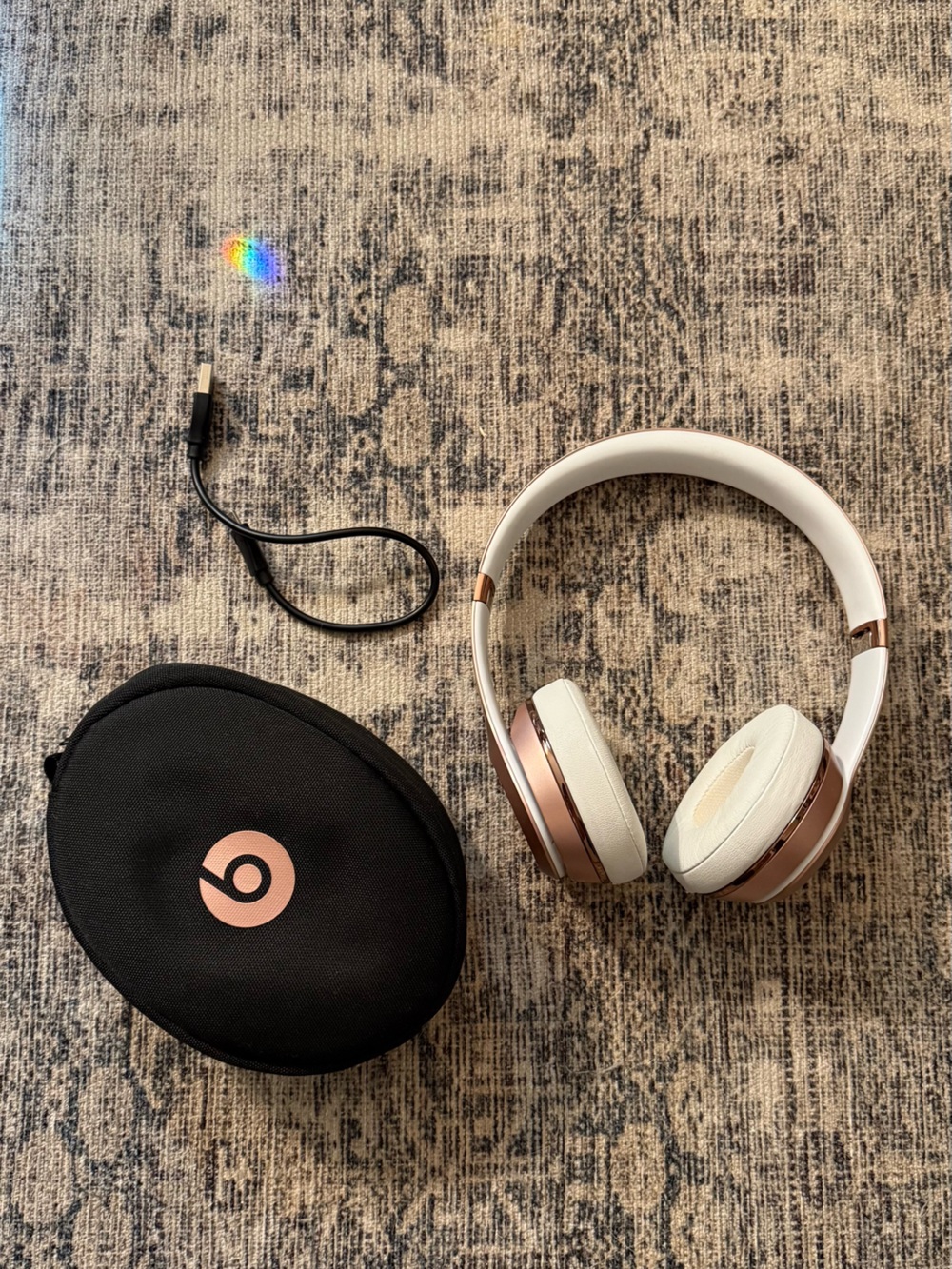 Beats Wireless Over-Ear Headphones - Rose Gold and White